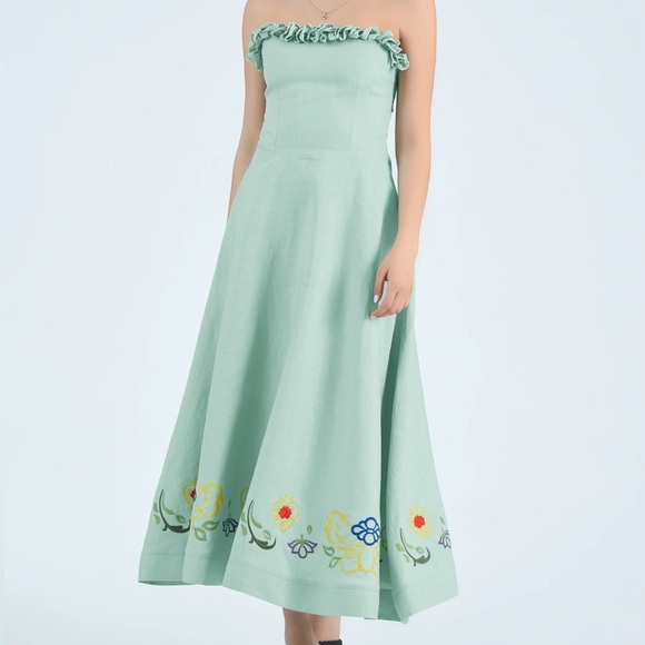 Fanm Mon 100% cotton strapless dress size S